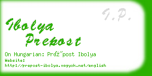 ibolya prepost business card